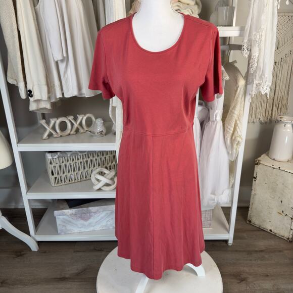 Lands’ End women’s size medium medium weight stretch knit shirt dress #3795 - Picture 1 of 8